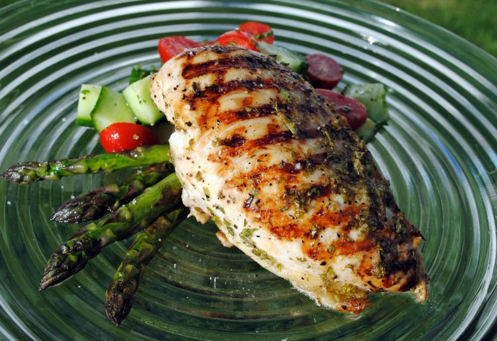 Grilled chicken breasts