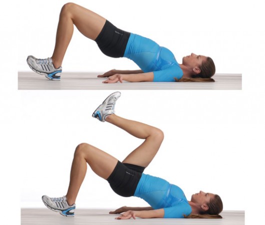 Single Leg Glute Bridge March