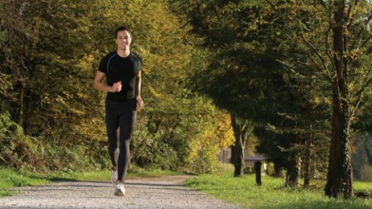 A man running in the park