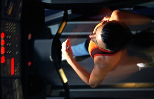 Girl Running on a Treadmill