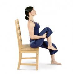 Seated Left Knee to Chest Pose