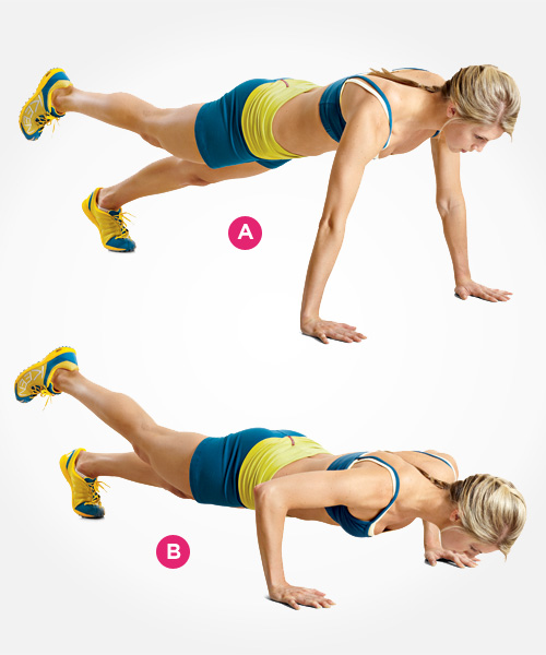 Alternating Hand and Single Leg Push-Up