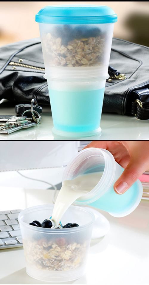 On-the-Go Milk and Cereal Container
