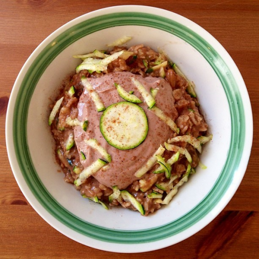 Chocolate Zucchini Oats with Chocolate Cream