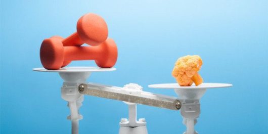 Cauliflower overbalance the dumbbells on the weights 