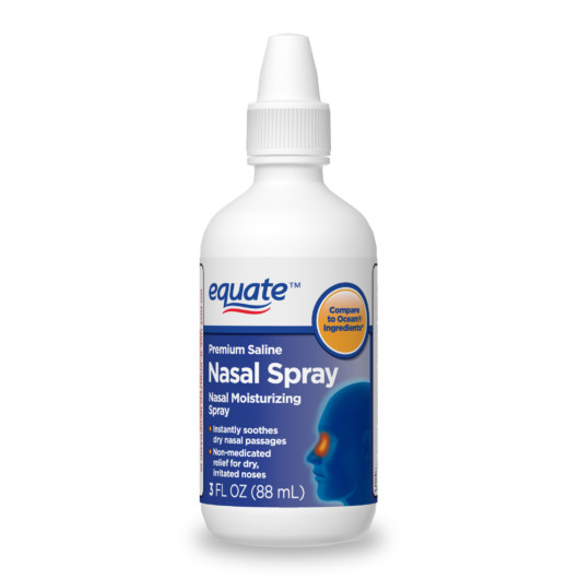 Nasal spray on white background