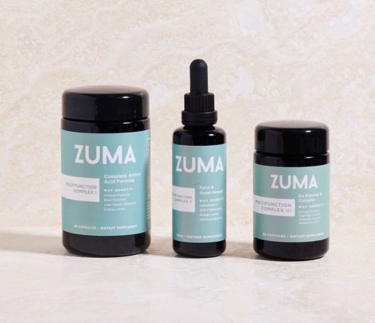 Zuma Nutrition Detox supplements on light background