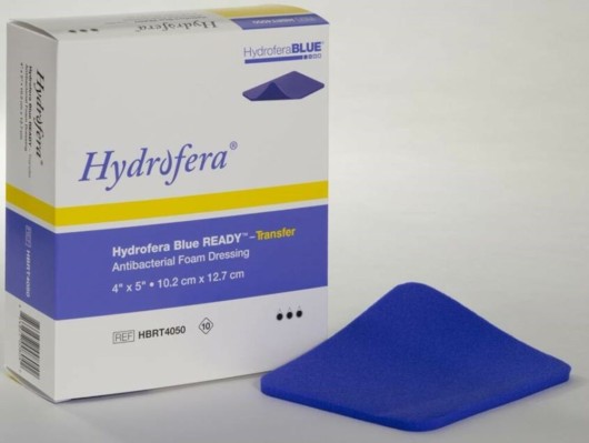 hydrofera blue dressings bandages on white background