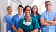 Healthcare professionals are happily smiling